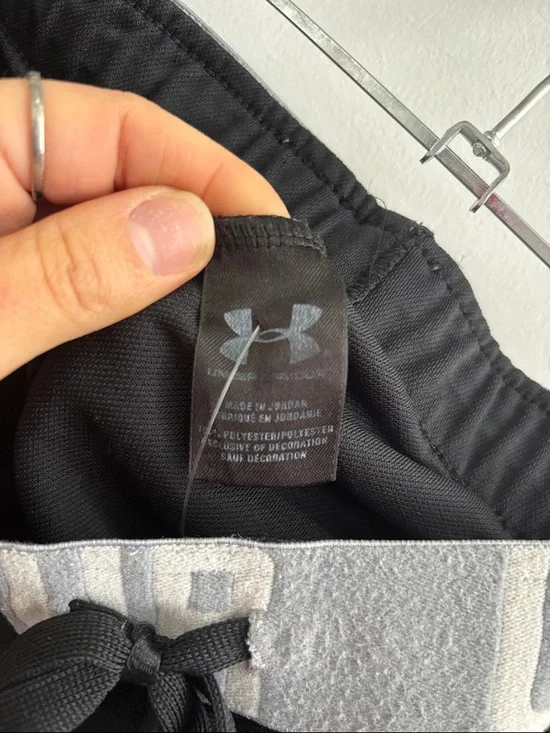 Under Armour Black Athletic Shorts with Gray Branded Waistband - Picture 5 of 5